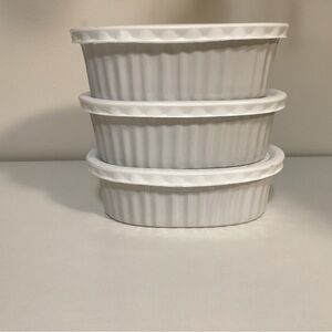Oval Casseroles Ribbed Baking Food Storage Dishes with Lids set of 3